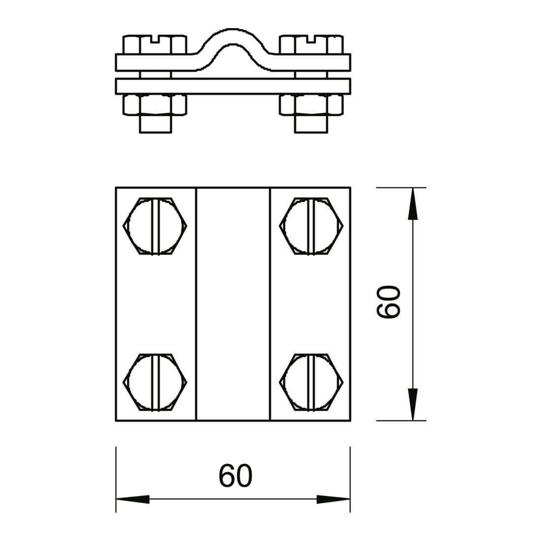 OBO Bettermann Connecteur croisé 8-10xplat 252 8-10XFL30 FT