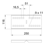 OBO Bettermann Connecteur d’angle 110 × 250 mm WRWVK 110 FS-4