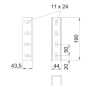 OBO Bettermann Connecteur de montants U 200 × 44 mm VUS 5 FT-3