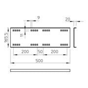 OBO Bettermann Connecteur longitudinal 160 × 500 mm WRVL 160 FS-4
