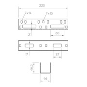 OBO Bettermann Connecteur longitudinal Vertr 45×45×220 mm VF AZK 50 FS-3