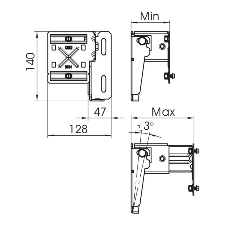 OBO Bettermann Console de fixation profondeur 198-351 BKN200 350
