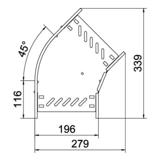 OBO Bettermann Coude 45 degrés 60 × 200 galvanisé à bande RB 620 FS