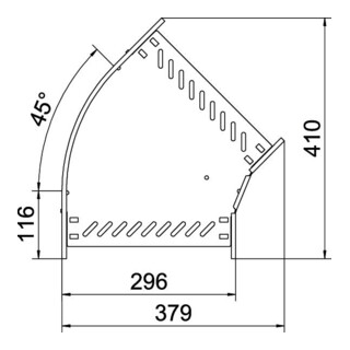 OBO Bettermann Coude 45 degrés 60 x 300 mm galvanisé à bande RB 630 FS