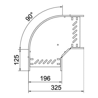 OBO Bettermann Coude 90 degrés 110 × 200 mm galvanisé à bande RB 120 FS