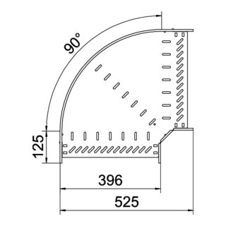 OBO Bettermann Coude 90 degrés 110 × 400 galvanisé à bande RB 140 FS