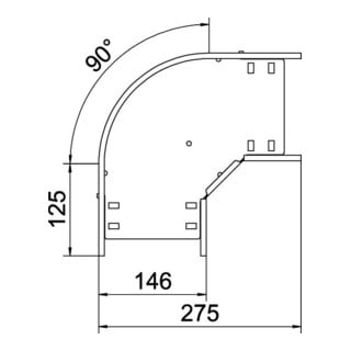 OBO Bettermann Coude 90 degrés 60 × 150 galvanisé à bande RB 615 FS