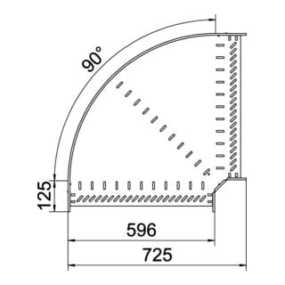 OBO Bettermann Coude 90 degrés 60 × 600 galvanisé à bande RB 660 FS