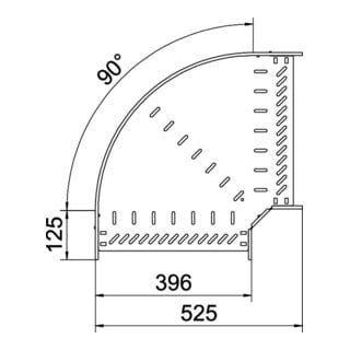 OBO Bettermann Coude 90 degrés 60x400 galvanisé à bande RB 640 FS