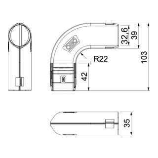 OBO Bettermann Coude Quick-Pipe 90 degrés 3000 BMS M32 RW