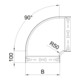 OBO Bettermann Courbe de dérivation 90 degrés 60×500 mm RBM 650 FS