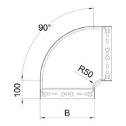 OBO Bettermann Courbe de dérivation 90 degrés 60×500 mm RBM 650 FS-3