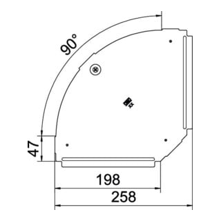 OBO Bettermann Couvercle coude 90 degrés B200mm galvanisé RBD 90 200 FS