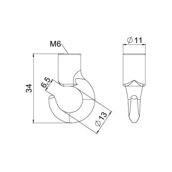 OBO Bettermann Crochet de plafond 2081 M6 galvanisé électrolytiquement