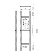 OBO Bettermann Échelle d'accès 200×3000 mm, moyenne SLM 50 C40 2 FT-3