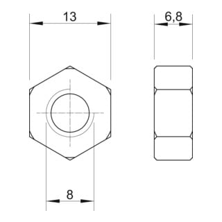 OBO Bettermann Écrou hexagonal M8 zingué électrolytiquement