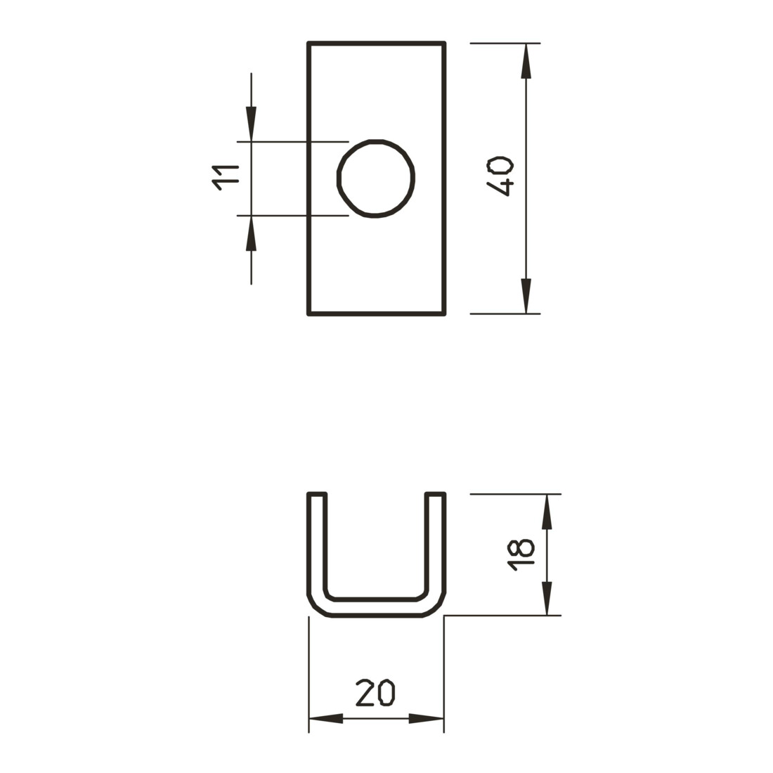 OBO Bettermann Entretoise de distribution 40 mm DS 4 FS