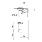 OBO Bettermann Fermeture à loquet pivotant pour couvercle de canalisation DRL H FT-4