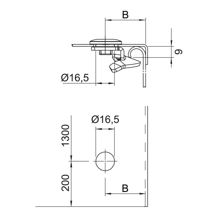 OBO Bettermann Fermeture à loquet pivotant pour couvercle de canalisation DRL H FT