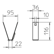 OBO Bettermann Fixation trapézoïdale 100 × 116 TPB 100 FS-4