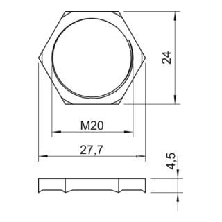 OBO Bettermann Gegenmutter M20x1,5 CuZn N 169 MSS M20