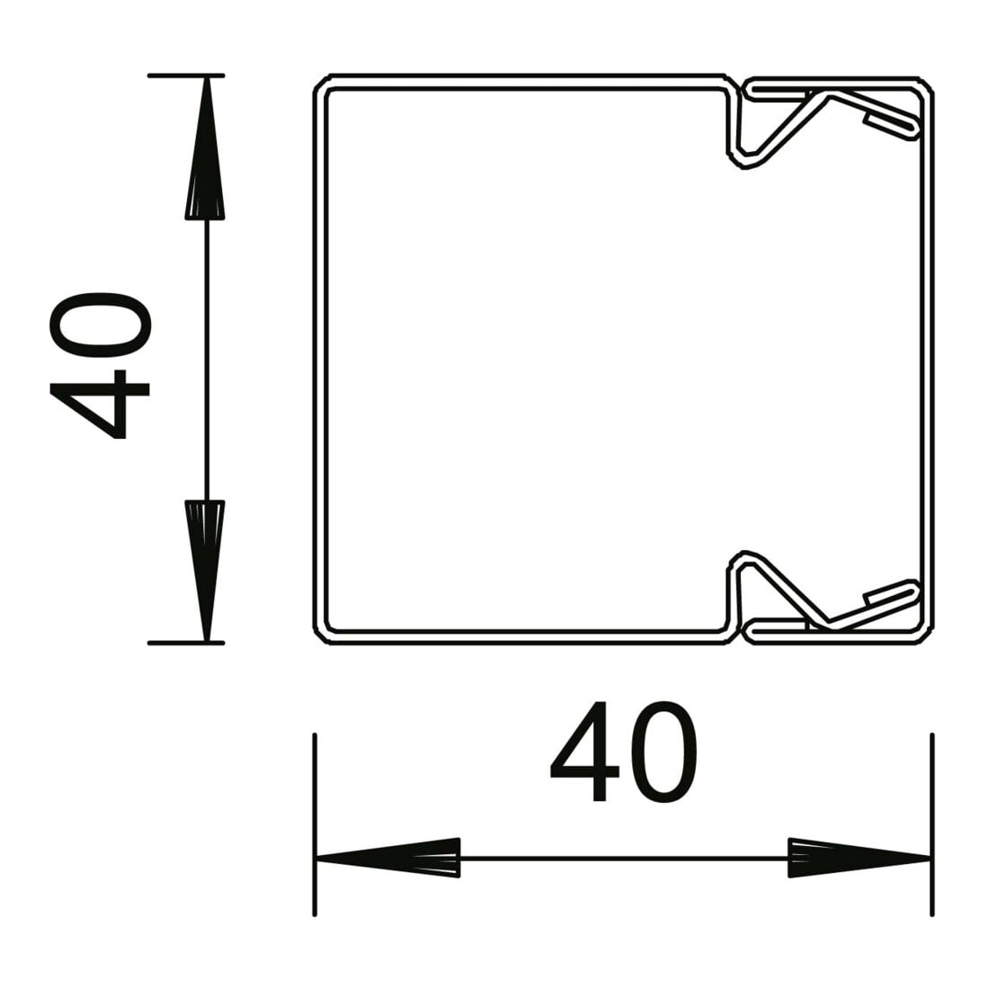 OBO Bettermann Goulotte de câblage 2 m 40 × 40 mm LKM40040RW