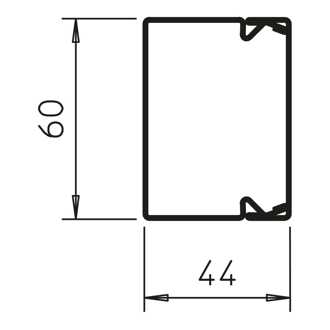 OBO Bettermann Goulotte de câblage 2 m 40×60 mm LKM40060FS