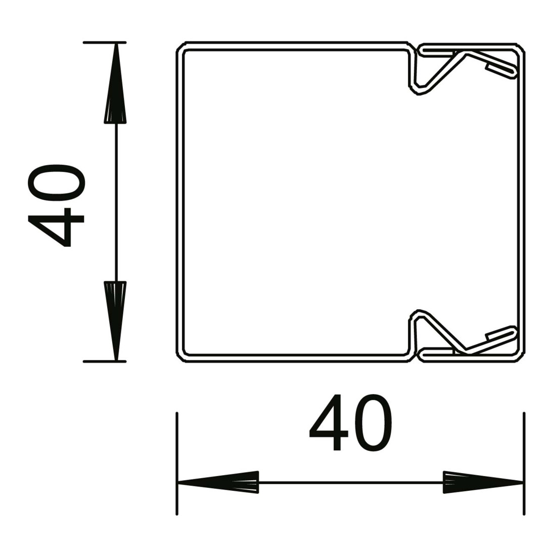 OBO Bettermann Goulotte de câbles 2 m 40 × 40 mm LKM40040FS