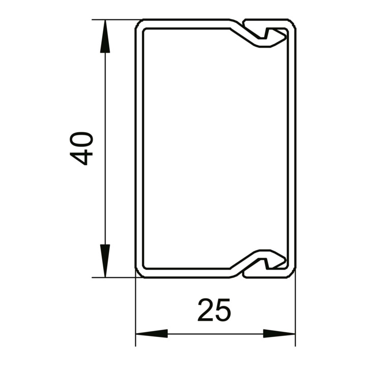 OBO Bettermann Goulotte murale et plafond 25×40 mm, PVC WDK25040CW