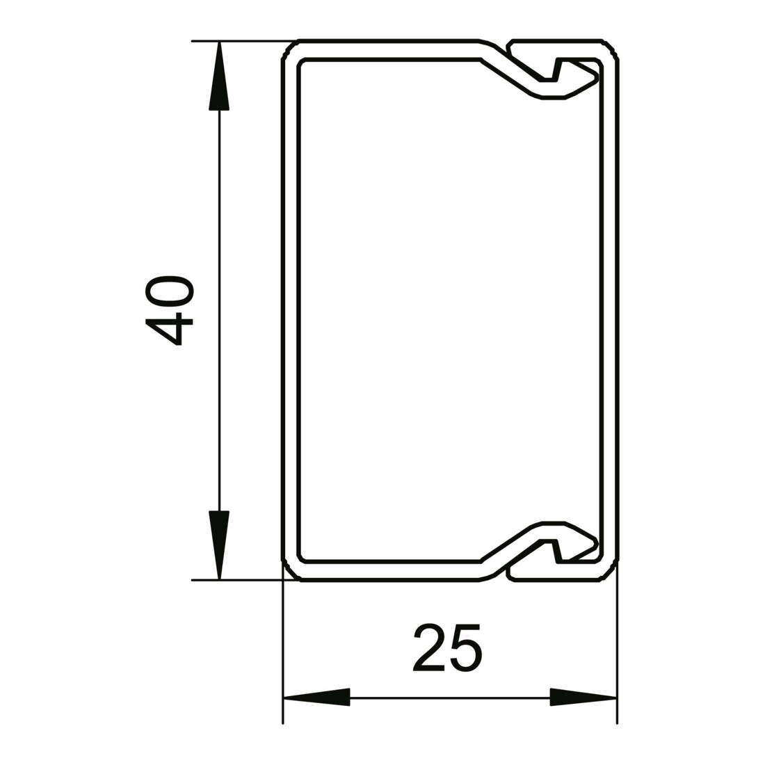 OBO Bettermann Goulotte murale et plafond 25×40 mm, PVC WDK25040CW