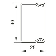 OBO Bettermann Goulotte murale et plafond 25×40 mm, PVC WDK25040RW-3