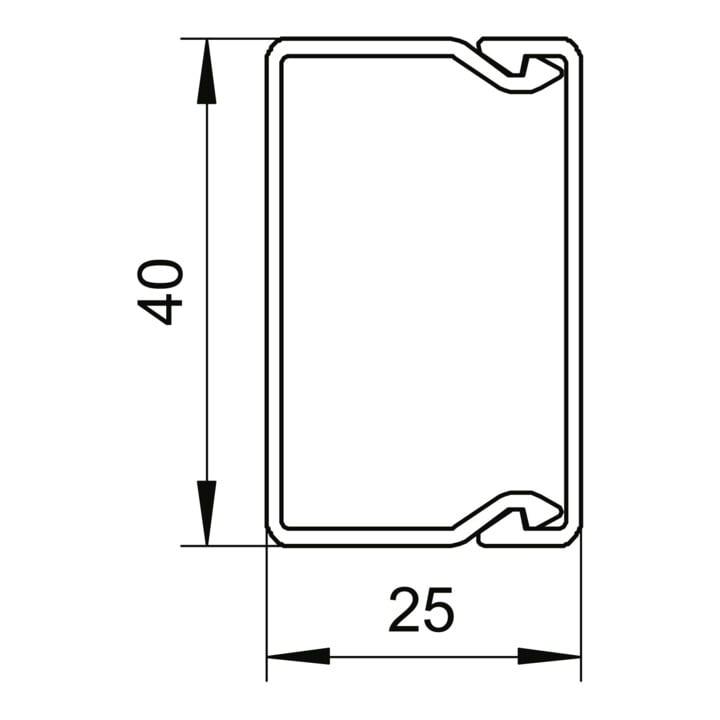 OBO Bettermann Goulotte murale et plafond 25×40 mm, PVC WDK25040RW