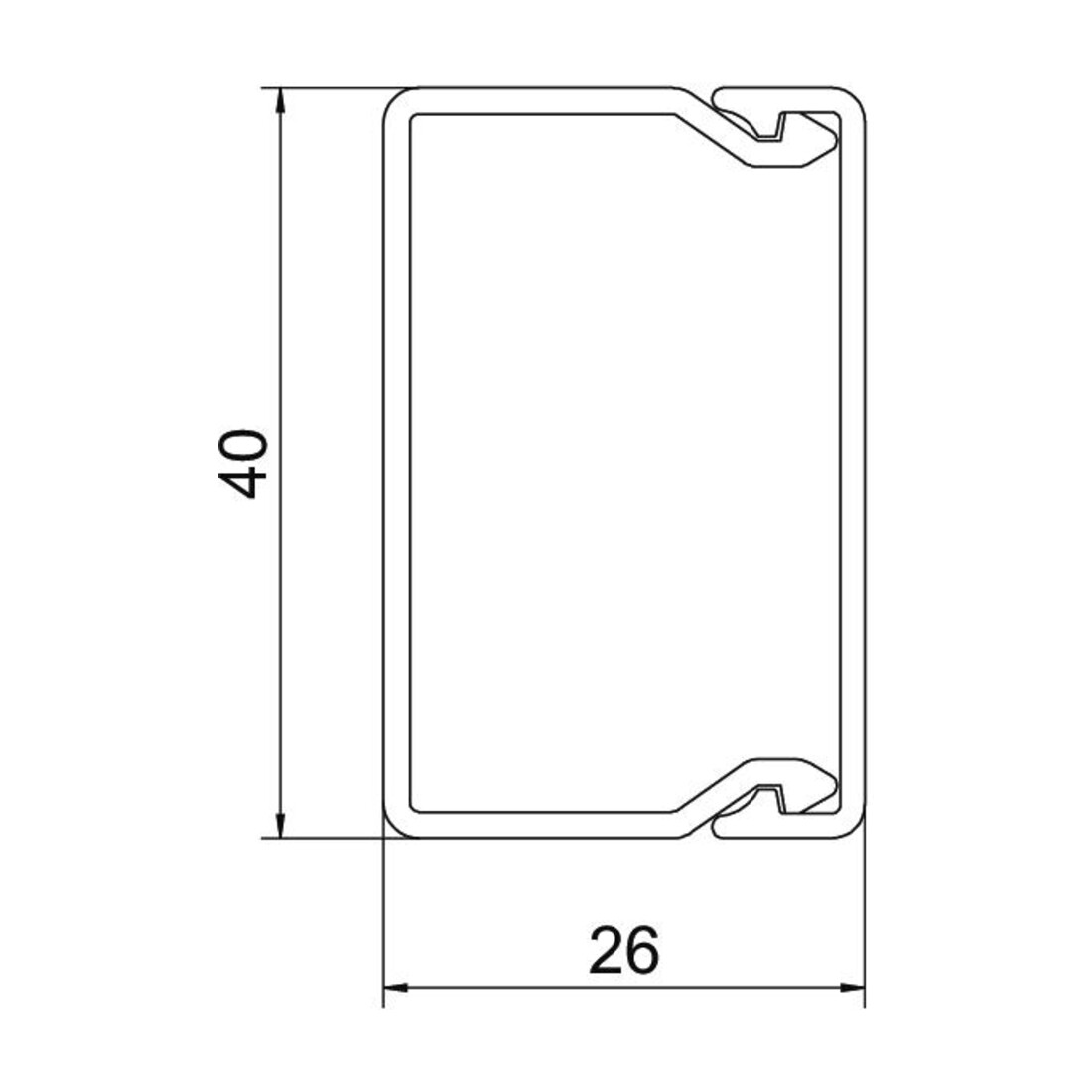 OBO Bettermann Goulotte murale et plafond 25×40 mm, PVC WDK25040RW
