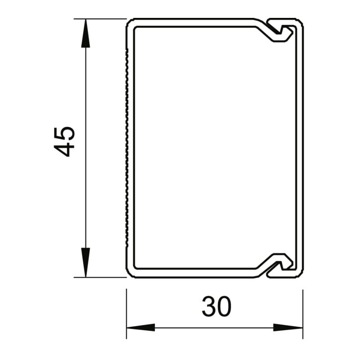 OBO Bettermann Goulotte murale et plafond 30 × 45 mm, PVC WDK30045RW