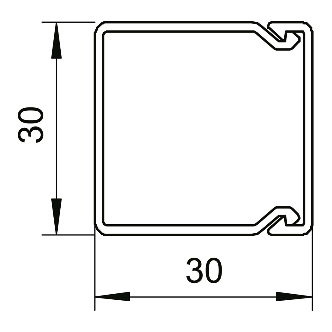 OBO Bettermann Goulotte murale et plafond 30×30 mm, PVC WDK30030RW