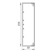OBO Bettermann Goulotte murale et plafond avec couvercle 60 × 210 mm, PVC gris WDK60210GR perforée-4