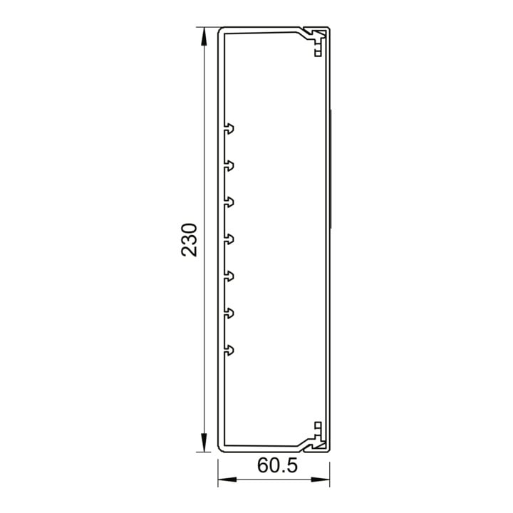 OBO Bettermann Goulotte murale et plafond avec couvercle 60 × 230 mm, PVC WDK60230RW