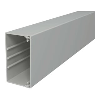 OBO Bettermann Goulotte murale et plafond avec couvercle 60×110 mm PVC gris WDK60110GR perforée