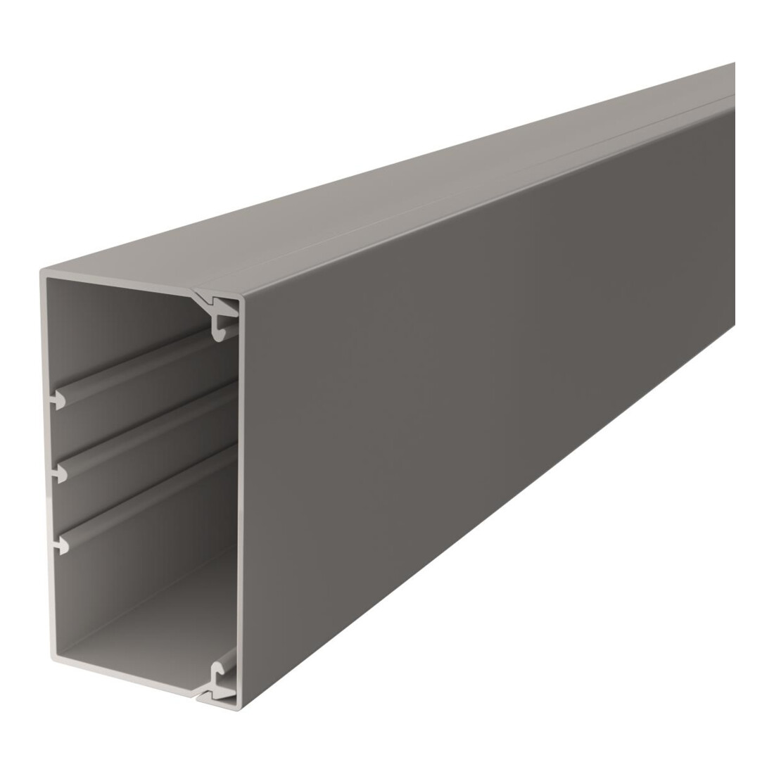 OBO Bettermann Goulotte murale et plafond avec couvercle 60×110 mm PVC gris WDK60110GR perforée