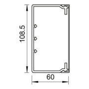 OBO Bettermann Goulotte murale et plafond avec couvercle 60×110 mm PVC gris WDK60110GR perforée-4