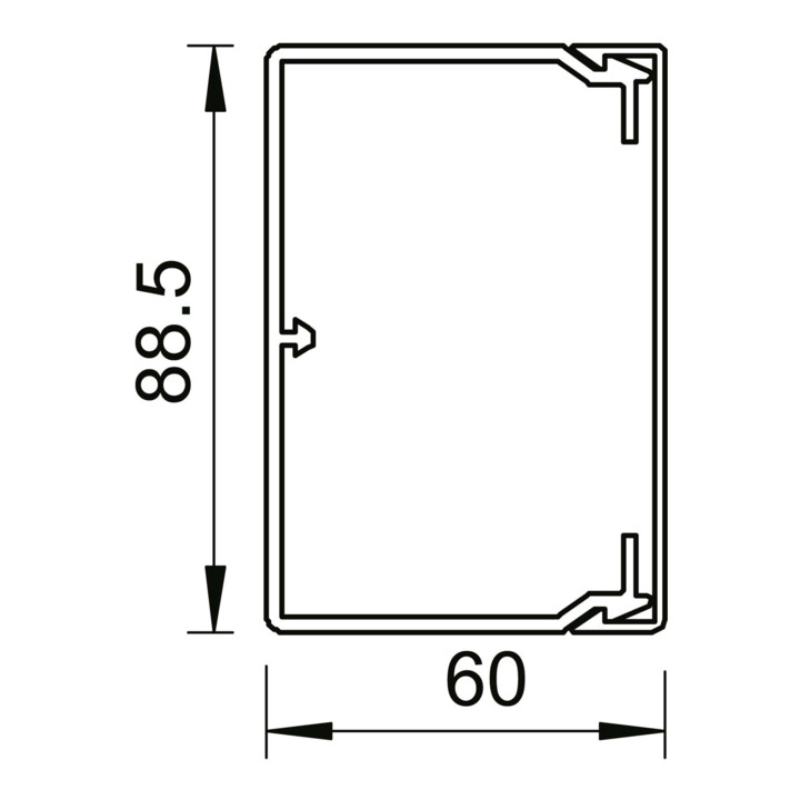 OBO Bettermann Goulotte murale et plafond avec couvercle 60×90 mm, PVC WDK60090CW