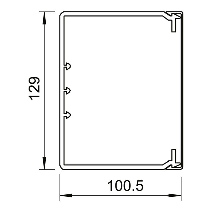 OBO Bettermann Goulotte murale et plafond sans couvercle 100 × 130 mm, PVC WDK100130CW