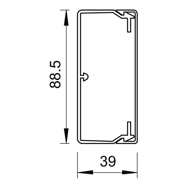 OBO Bettermann Goulotte murale et plafond sans couvercle 40 × 90 mm, PVC WDK40090RW