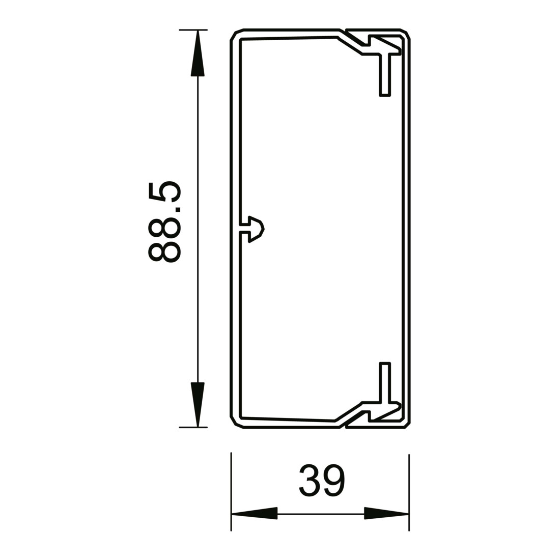 OBO Bettermann Goulotte murale et plafond sans couvercle 40 × 90 mm, PVC WDK40090RW