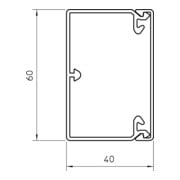 OBO Bettermann Goulotte murale et plafond sans couvercle 40×60 mm, PVC WDK40060CW-4