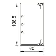 OBO Bettermann Goulotte murale et plafond sans couvercle 60 × 110 mm, PVC WDK60110CW-4