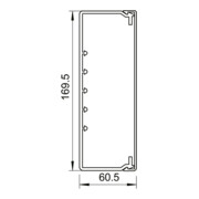 OBO Bettermann Goulotte murale et plafond sans couvercle 60 × 170 mm, PVC WDK60170RW-4