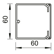 OBO Bettermann Goulotte murale et plafond sans couvercle 60 × 60 mm, PVC WDK60060CW-4