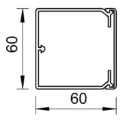 OBO Bettermann Goulotte murale et plafond sans couvercle 60 × 60 mm, PVC WDK60060GR-4