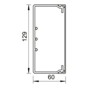OBO Bettermann Goulotte murale et plafond sans couvercle 60×130 mm, PVC WDK60130RW-3